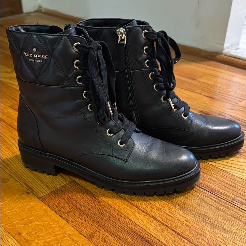 Kate Spade Black Leather Ankle Boots